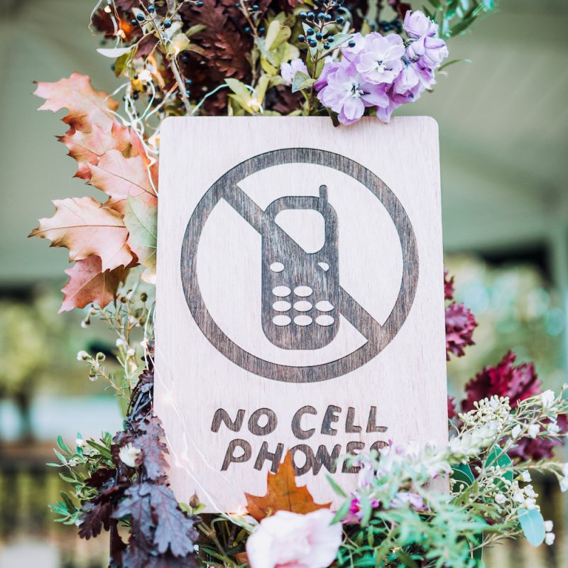 Tekstbord No Cellphones