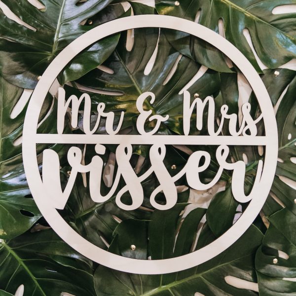 Houten Hoepel Mr Mrs