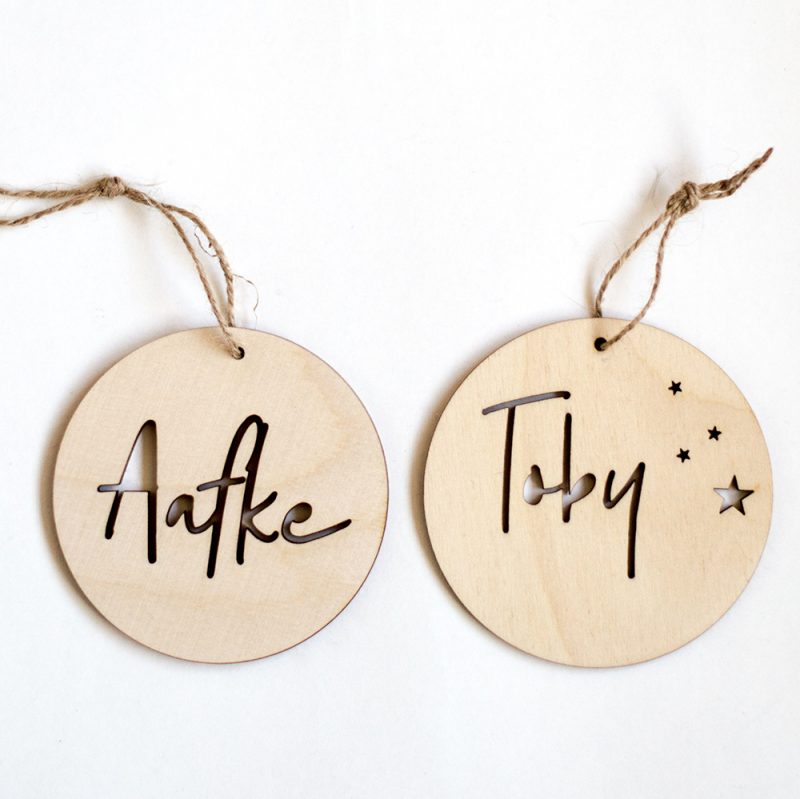 Kerstbal Naamhanger Rond