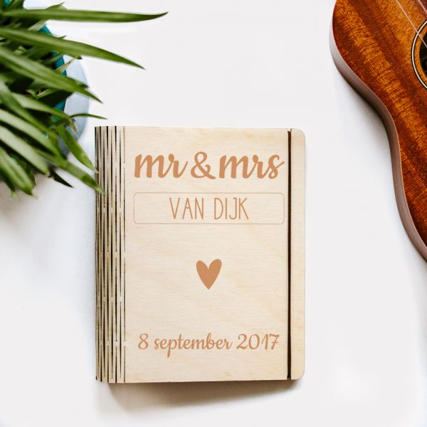 Houten Trouwboekje Banner