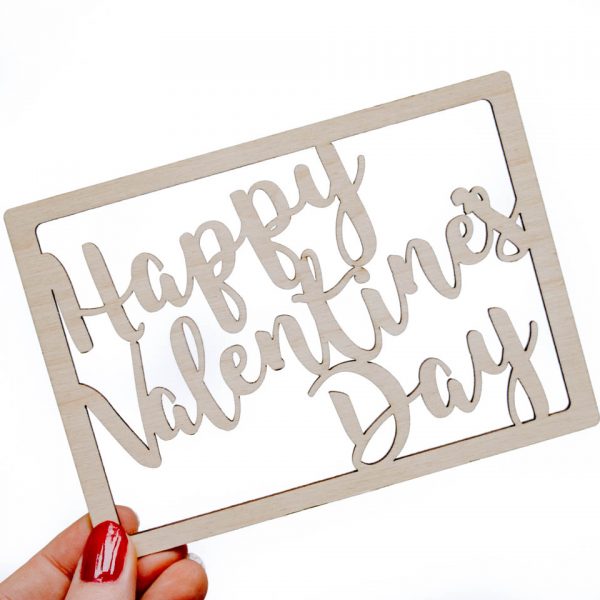 Happy Valentines Day Houten Kaart