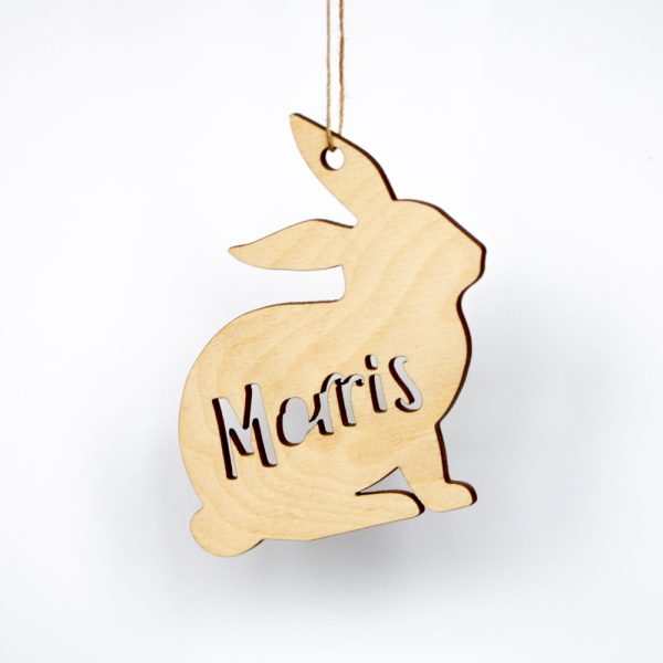Houten Paas Naam Hanger Konijn