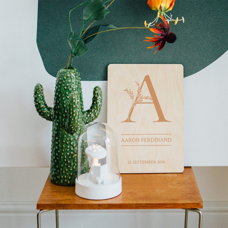 Houten naam poster letter