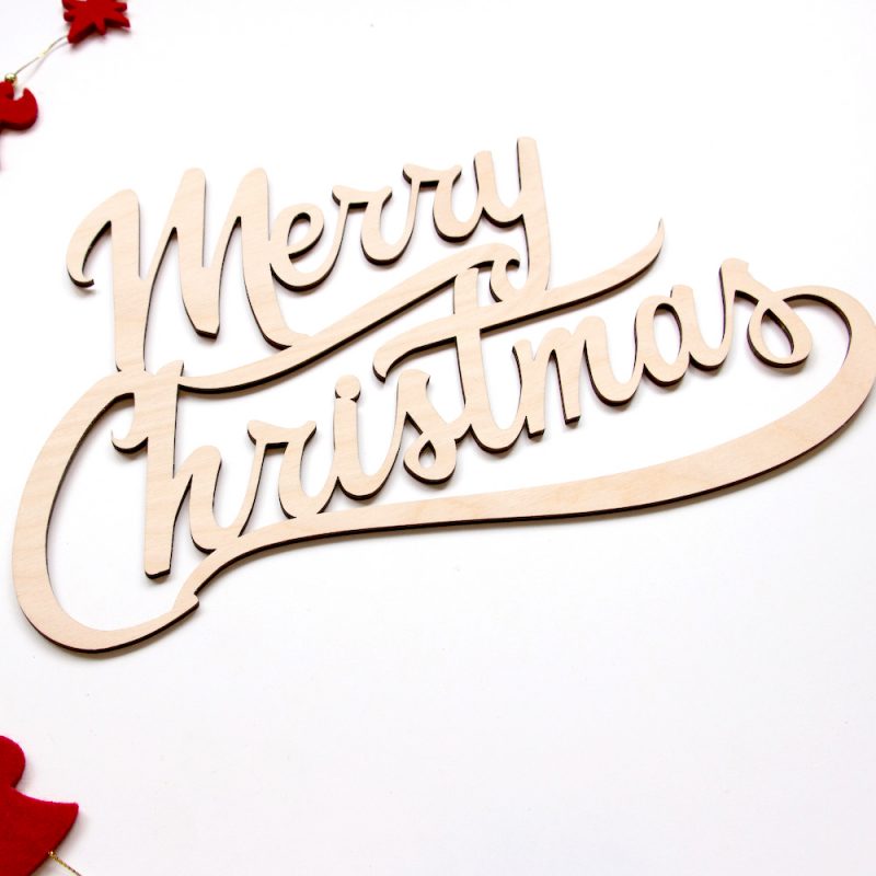 Houten tekst Merry Christmas
