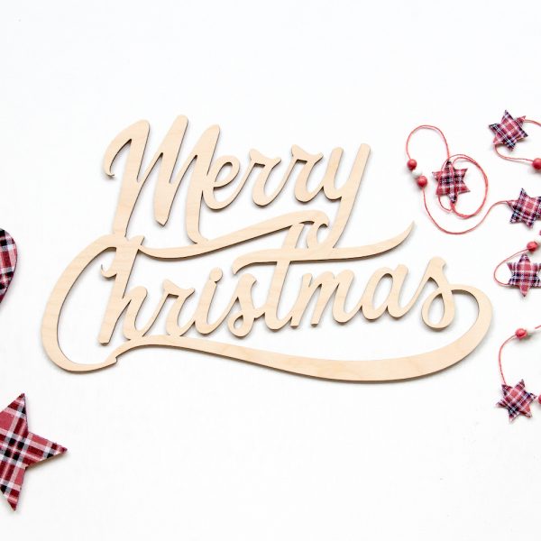 Houten tekst Merry Christmas