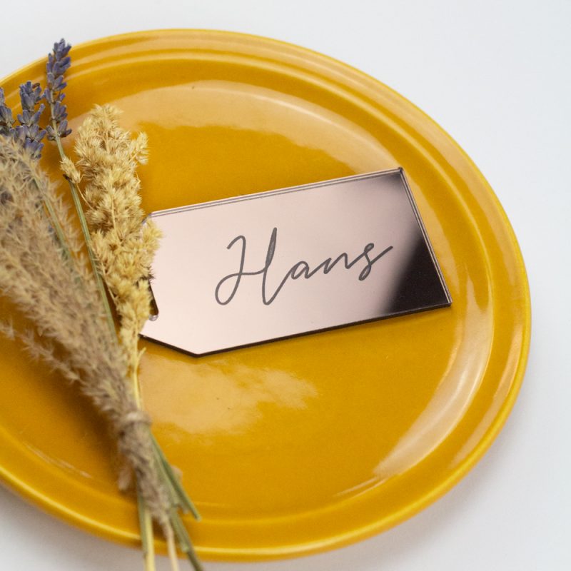 Gasten Naamkaartjes Gegraveerd Label Acryl