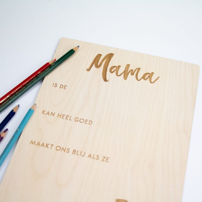 Houten Invulposter - Moeder- en Vaderdag