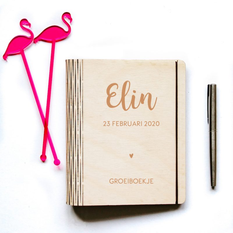 Houten omslag CB boekje naam