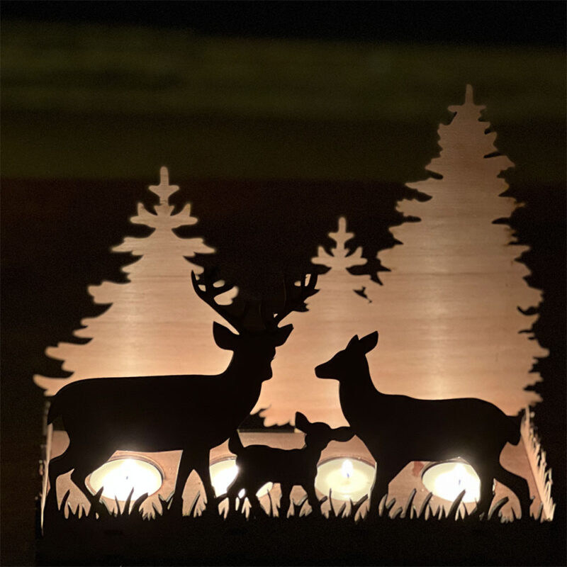 Waxinelichthouder met hertjes