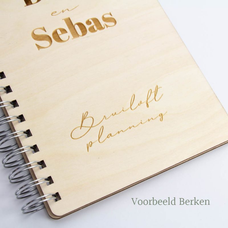 houten notitieboek moederdag vaderdag bloem - Afbeelding 3
