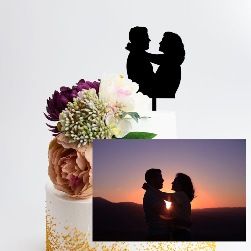 Taarttopper Eigen Silhouet Bruidspaar