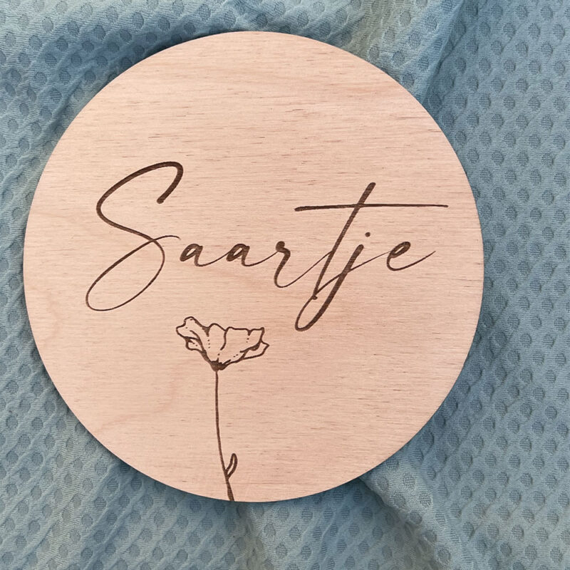 Geboorte naambord berken - Afbeelding 5