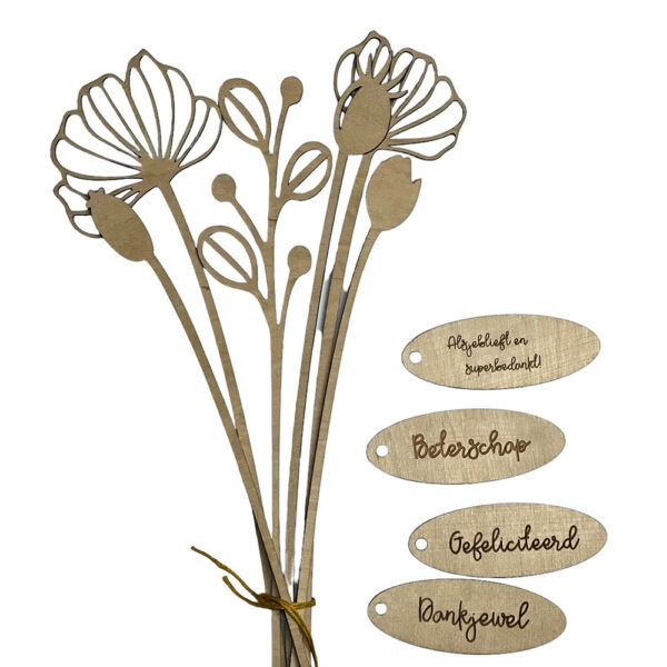 houten bloemen