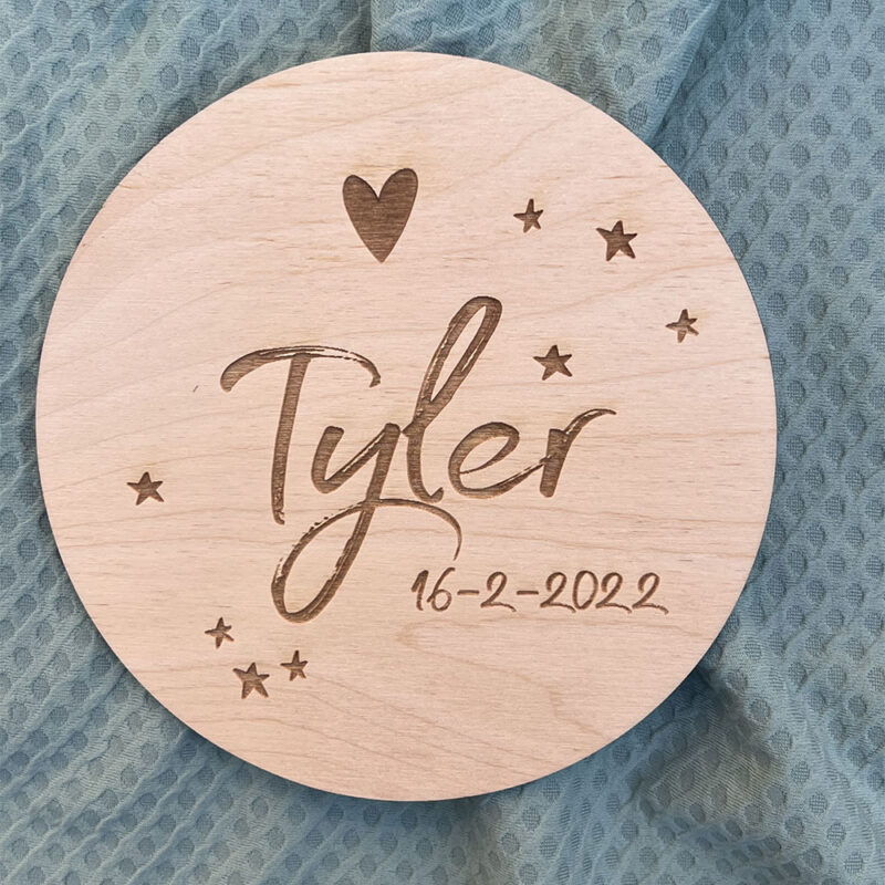 Geboorte naambord berken - Afbeelding 3