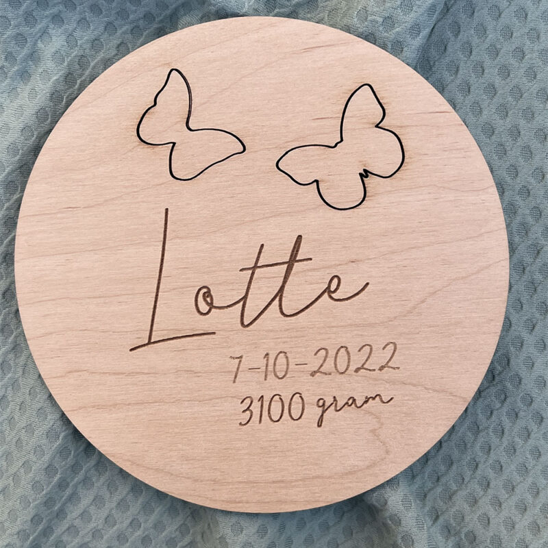 Geboorte naambord berken - Afbeelding 4