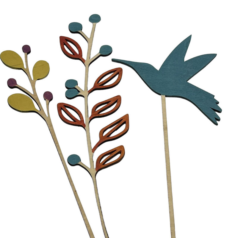 losse houten bloemen