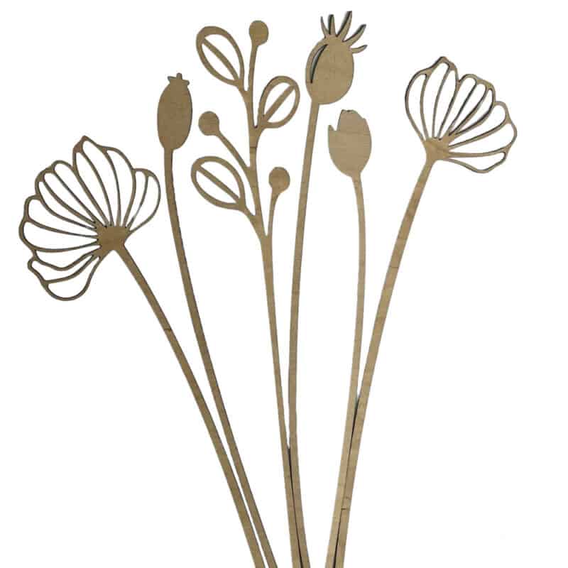 houten bloemen