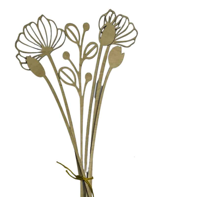 bosje houten bloemen