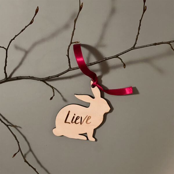 Houten Paashanger Lief Konijn