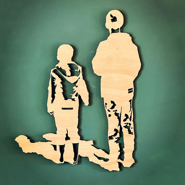 Interieur Wanddecoratie Houten Foto Silhouet