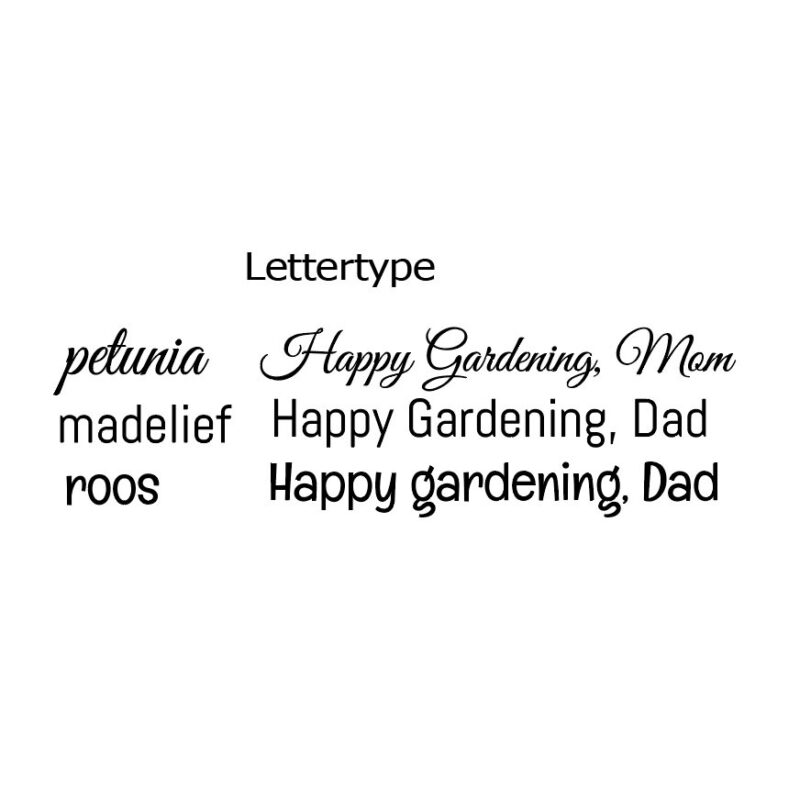 Lettertypes tuinsetje